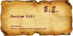 Beutum Edit névjegykártya